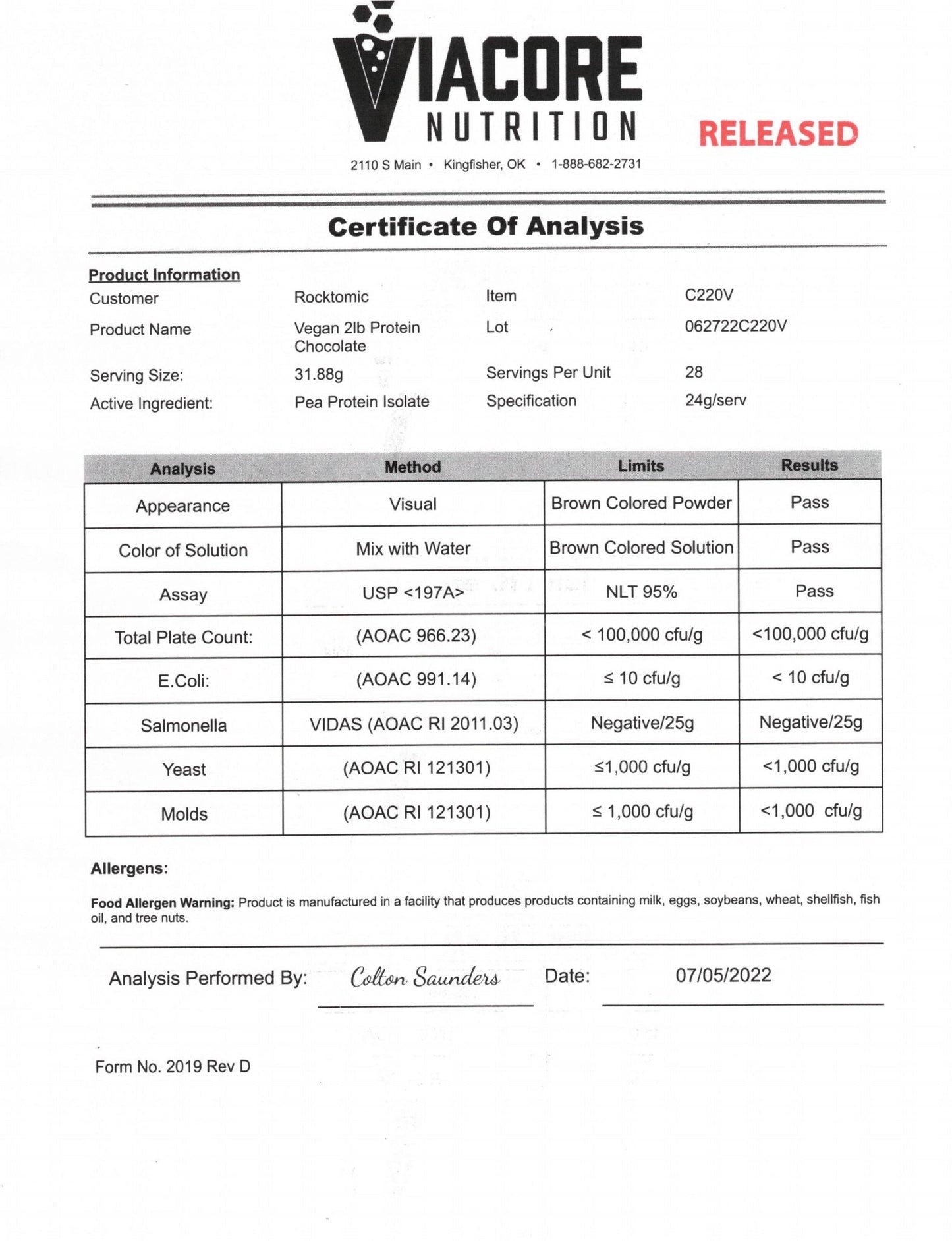 2lbs V Power Chocolate