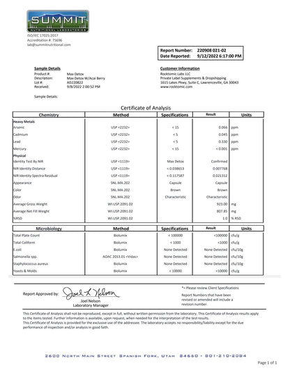 Ultimate Detox W/Acai Berry