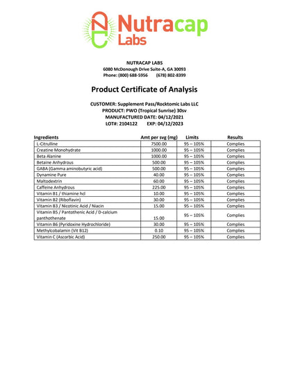 Pre-Workout Tropic Blast 💥 Tropical Sunrise